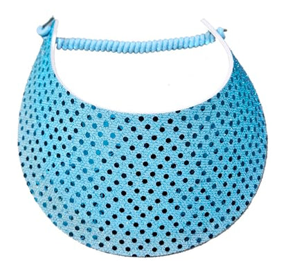 Lightweight Foam Visor Hat with Coil, Comfortable, No Headache, Made in USA - color: Light Blue