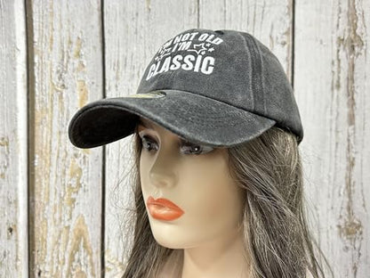 Embroidered Baseball Caps for Men and Women - color: I'm Not Old I'm Classic (Washed Black)