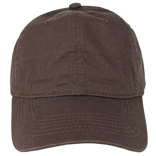 Gelante Cotton Twill Washed Unstructure Baseball Cap - Adjustable Blank Hat for Men Women - Wholesale Bulk Lot of 6 Pack - color: Solid Brown