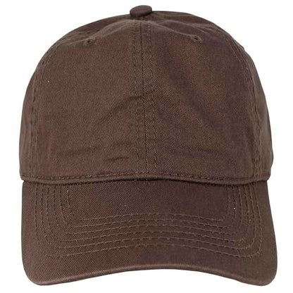 Gelante Cotton Twill Washed Unstructure Baseball Cap - Adjustable Blank Hat for Men Women - Wholesale Bulk Lot of 6 Pack - color: Solid Brown