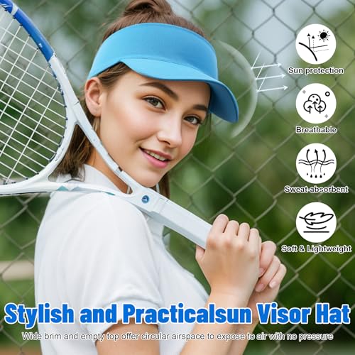 Sukeen Cooling Stretchy Sun Visor for Women Men UV Protection Cooling Hat - color: Light Blue