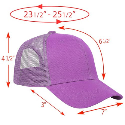 Falari Trucker Hat Baseball Cap Structured Plain Design 6 Panel, Adjustable Size - color: 1pk Lavender