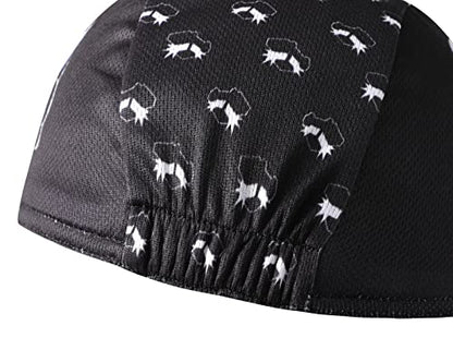 Black Cycling Cap - Polyester Funny Cycling Hat-Under Helmet - Cycling Helmet Liner Breathable&Sweat Uptake - color: Black 2