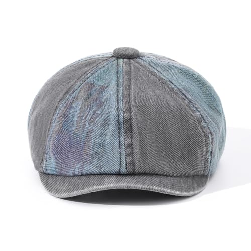 8 Panel Newsboy Cap Scally Cap Vintage Bakerboy Beret Cabbie News Flat Caps Ivy Cabbie Golf Hat Hooligan Driver Hats - color: Mg-blm2593-grey