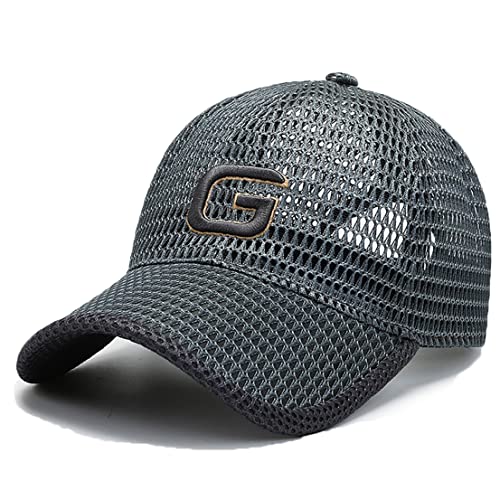 FASHIXD Baseball Cap for Men Summer Mesh Trucker Hats Breathable Running Hat Outdoor Sports Quick Dry Hat - color: Dark Grey