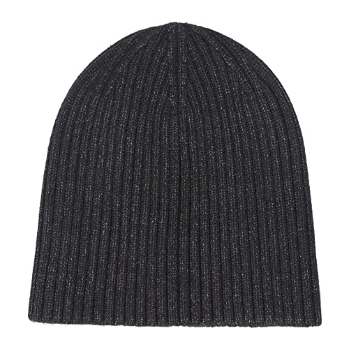 ZLYC Men Winter Knit Fisherman Beanie Hat Fashion Warm Daily Skull Cap - color: Solid Charcoal