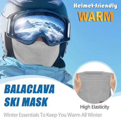 Winter Balaclava Ski Mask for Men Women - Windproof Thermal Face Mask for Snowboard Cycling Running for Cold Weather - color: Grey