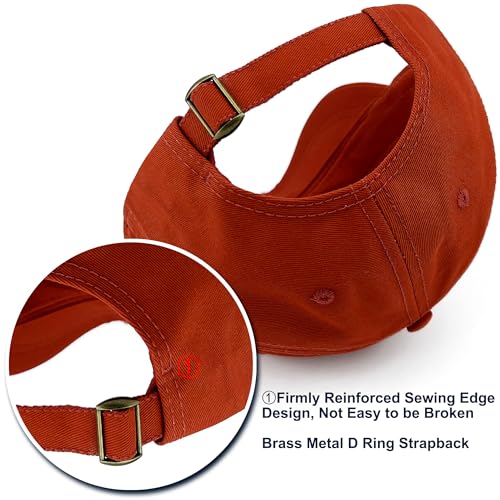 Loneshark Short Brim Baseball Cap for Running Small Bill Umpire Hat - color: Orange