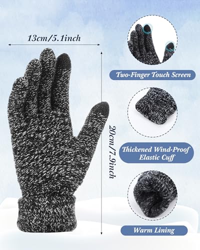JaGely 8 Pieces Women Winter Hats and Gloves Set Women Warm Touchscreen Knitted Lined Gloves Winter Beanies - color: Mixed Black White
