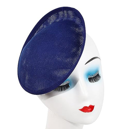 Linen Fascinator Hat Base - Pillbox Hat - Percher Headwear - Elegant Fascinator - Red Blended - color: Red