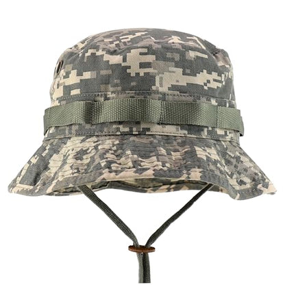 Armycrew 100% Washed Cotton Boonie Hat with Chin Strap - color: Univeral Digital, size: X-Large