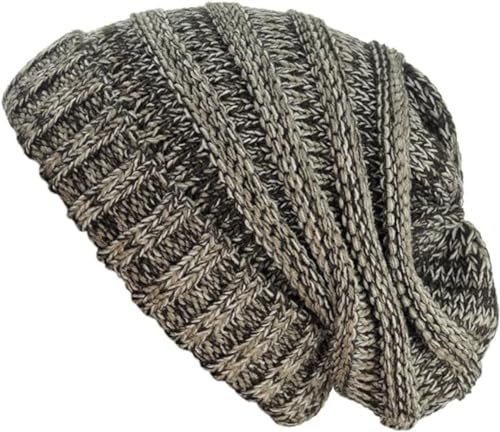 CC Womens Multicolor Oversized Baggy Warm Slouchy Cable Knit Winter Beanie - color: Brown