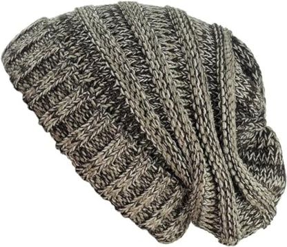 CC Womens Multicolor Oversized Baggy Warm Slouchy Cable Knit Winter Beanie - color: Brown