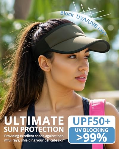 GADIEMKENSD Foldable Sun Visor Hat UPF 50+ Lightweight Adjustable - color: Army Green Black