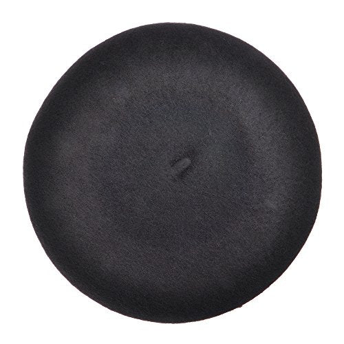 ZLYC Wool French Beret Hat Solid Color Classic Artist Cap for Women - color: Black