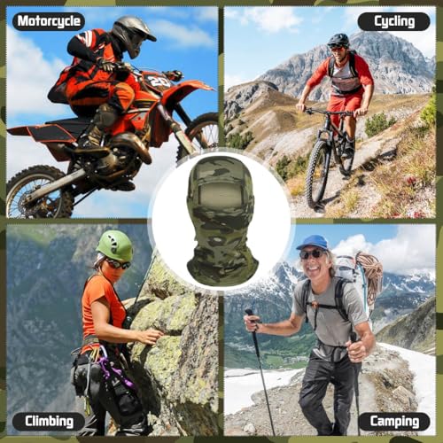 Camo Balaclava Ski Mask UV Face Cover for Motorcycle Hunting - color: Camo Color-3pcs