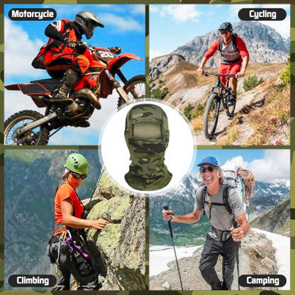 Camo Balaclava Ski Mask UV Face Cover for Motorcycle Hunting - color: Camo Color-3pcs