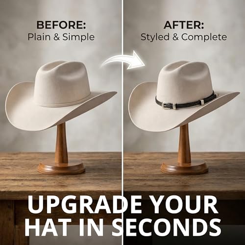 Gamboa Horsehair Hat Band for Cowboy Hats - color: Black and Metal