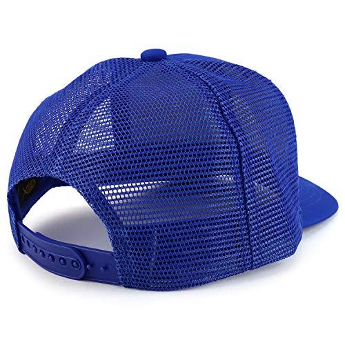 Trendy Apparel Shop Thinking Cap Washed Two Tone Trucker Baseball Cap - color: Royal Royal