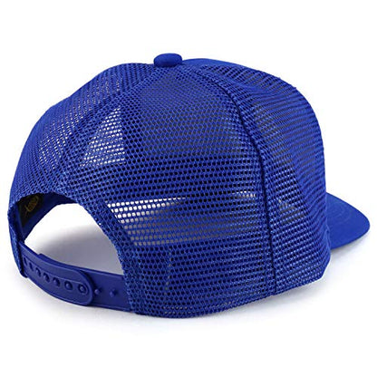 Trendy Apparel Shop Thinking Cap Washed Two Tone Trucker Baseball Cap - color: Royal Royal