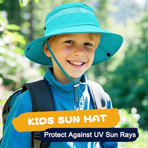ZOORON Outdoor Kids Sun Hat UPF 50+ Quick Dry Bucket Hat for Boys Girls - color: 1pack-blue
