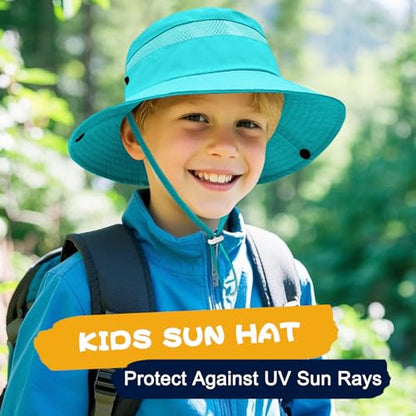 ZOORON Outdoor Kids Sun Hat UPF 50+ Quick Dry Bucket Hat for Boys Girls - color: 1pack-blue