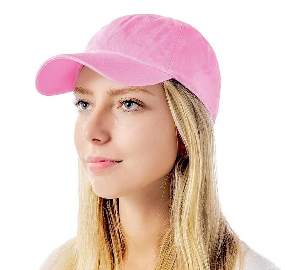 Cotton Baseball Cap Dad Hat – Washed Low Profile Adjustable Hat for Men Women Casual Outdoor Running Golf - color: 0. Pink