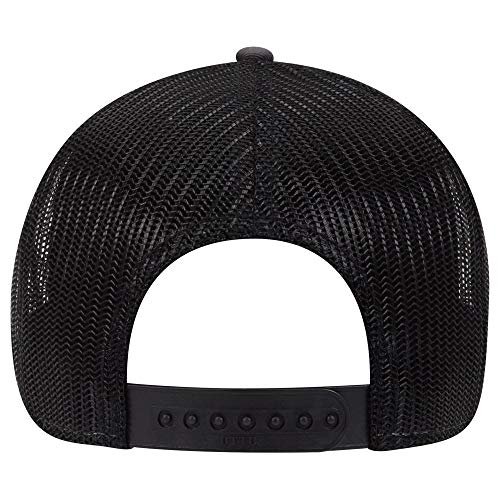 OTTO 6 Panel Low Profile Contrast Vertical Mesh Back Cap - color: Ch.gry/Blk/Blk