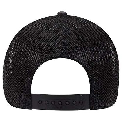OTTO 6 Panel Low Profile Contrast Vertical Mesh Back Cap - color: Ch.gry/Blk/Blk