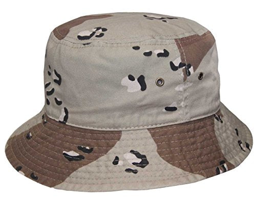 Newhattan Short Brim Visor Cotton Bucket Sun Hat - color: Desert Camo, size: Large-X-Large