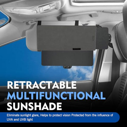 Sun Visor Extender for Car, Car Sun Visor Extender, Retractable Goggles Protection Panel, Universal for Automotive Interior Accessories (Black)