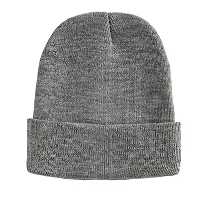 PFFY Beanie for Men Women Unisex Knit Cuffed Winter Beanies Hats Skull Cap - color: Grey