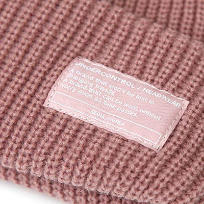 UNDERCONTROL Winter Trawler Fisherman Beanie Men Women Unisex Stylish Plain Docker Skull Hat Roll up Watch Cap Color Pack - color: Pink