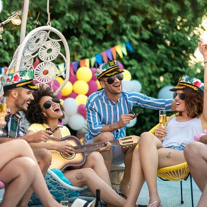 dodowin Captain Sailor Hat Set for Women Men, Yacht Rock Party Costume 4pcs - style: Floral Captain Hat Set