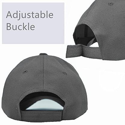 Glory Max Plain Baseball Cap Hook & Loop Strap Adjustable Solid Blank Curved Visor Hat - color: Charcoal