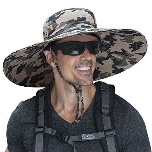 HUAMULAN Men Wide Brim Sun Hat Summer Outdoor Women Bucket Fishing Hats - color: A5ywmh3-micaikaqi