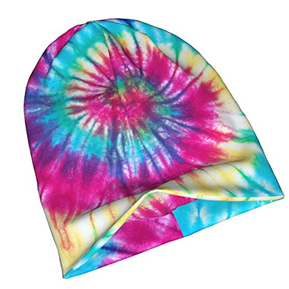 Gamepad Print Slouchy Beanie Skull Caps Chemo Hats Baggy Headwear for Men Women Jogging Cycling - color: Tie Dye Rainbow