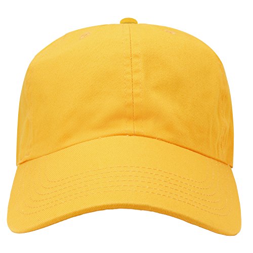 Falari Classic Baseball Cap Dad Hat 100% Cotton Soft Adjustable Size - color: Gold