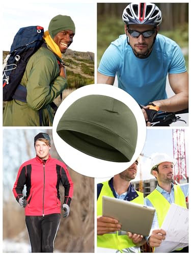 Syhood 4 Cotton Skull Caps for Men Women Sleep Night Hat Beanie - color: Dark