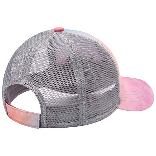 BASSDASH Altimate Fishing Hat Mesh Back for Men Women Adjustable Baseball Trucker Cap - color: Rosy Clouds