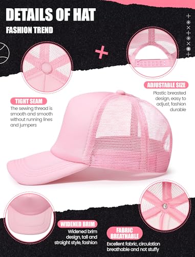 Tarpop 10 Pcs Sublimation Blank Trucker Hats Bulk - color: Pink
