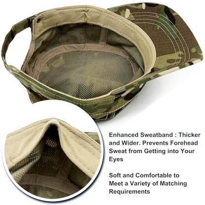 Loneshark Tactical Camo Military Hat Cadet Cap Army Flat Top - color: Woodland, size: One Size
