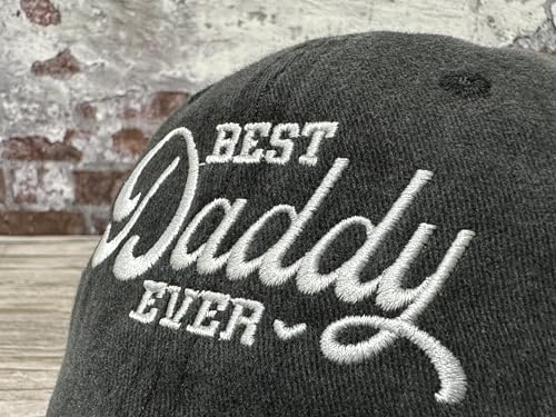 Hepandy Embroidered Baseball Caps for Grandpa Grandma Mom Dad Papa Nana - color: Best Daddy Ever (Washed Black)