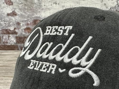 Hepandy Embroidered Baseball Caps for Grandpa Grandma Mom Dad Papa Nana - color: Best Daddy Ever (Washed Black)