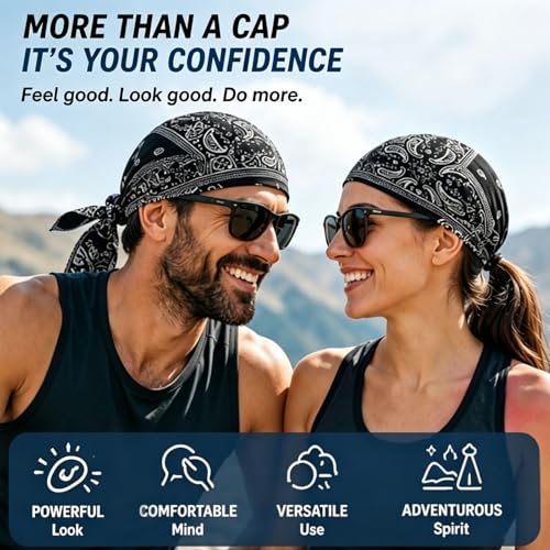 Cooling Skull Cap Helmet Liner, Breathable Elastic Bandana Cooling Headscarf Cap for Men Women - color: 2pcs-b