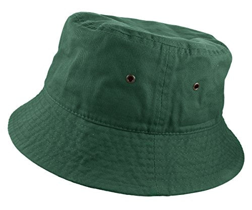 Gelante Solid Color 100% Cotton Bucket Hat for Women and Men Packable Travel Summer Beach Hat - color: Hunter Green, size: Large-X-Large