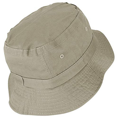 Armycrew Pigment Dyed Washed 100% Cotton Unisex Bucket Hat - color: Natural