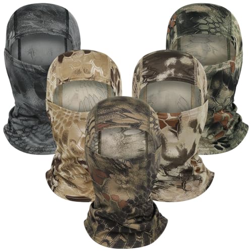 Camo Balaclava Ski Mask UV Face Cover for Motorcycle Hunting - color: Classic Color-5pcs