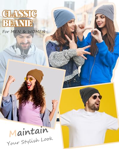 ROYBENS Thin 100% Cotton Beanie for Men Women Lightweight Slouchy Chemo Hat - color: 1pcs-coffee