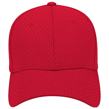 Ashen Fane 6 Panel Polyester Pro Mesh Low Profile Baseball Cap - color: Red